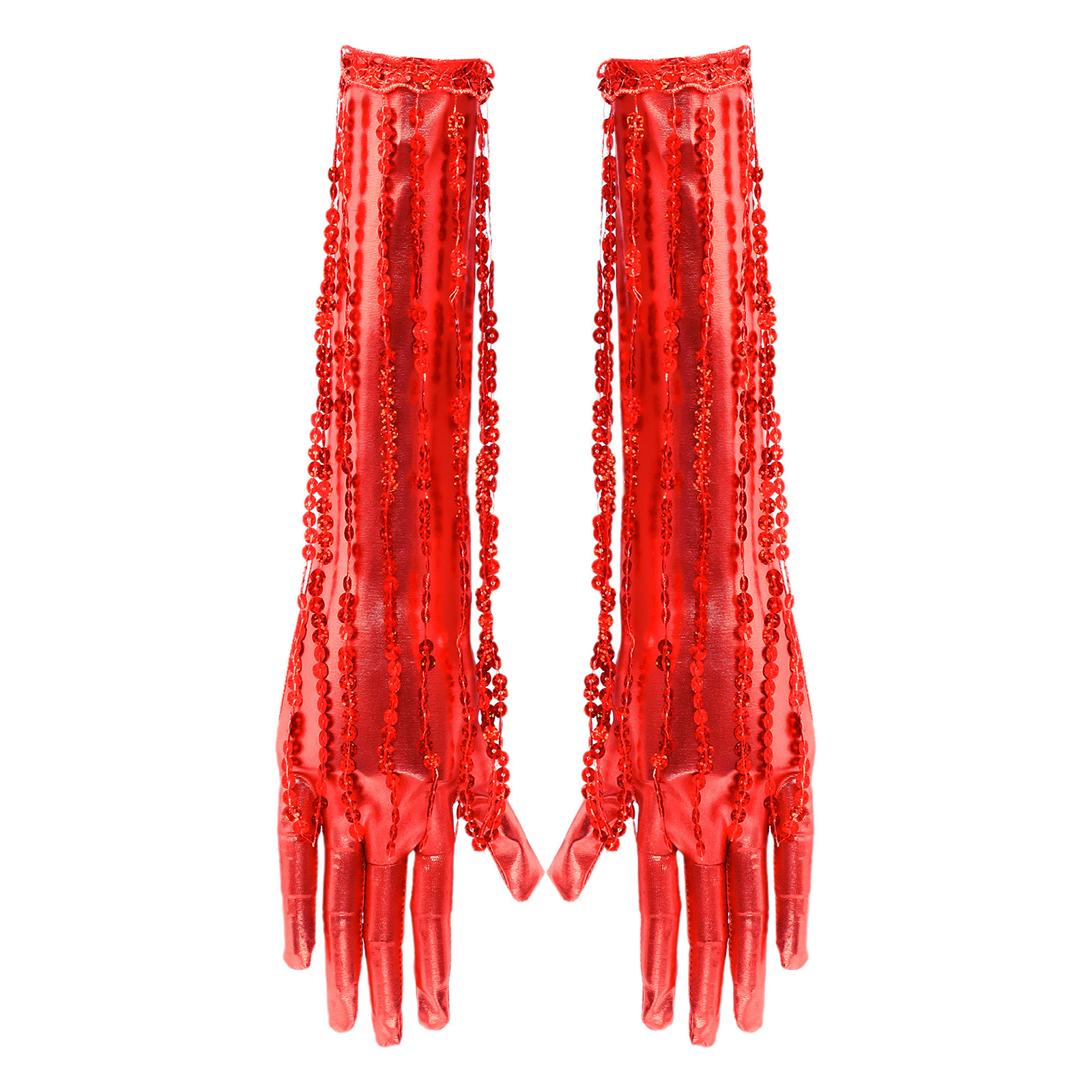 Women'S Accessories In The 1920S - Womens Dazzling Sequin Fringe Gloves with