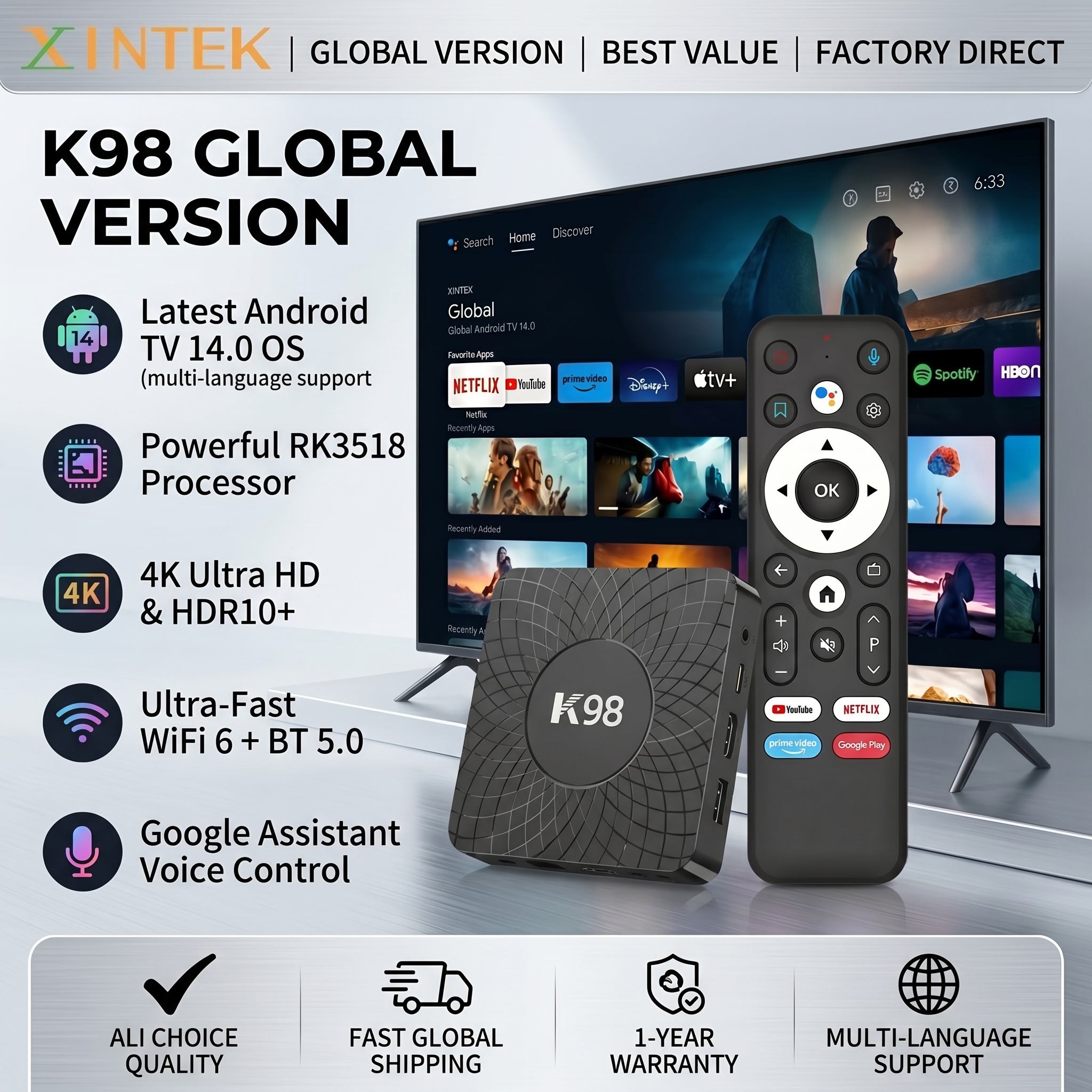 Women Accessories Pandora - 2026 Xlintek K98 TV Box Android14.0