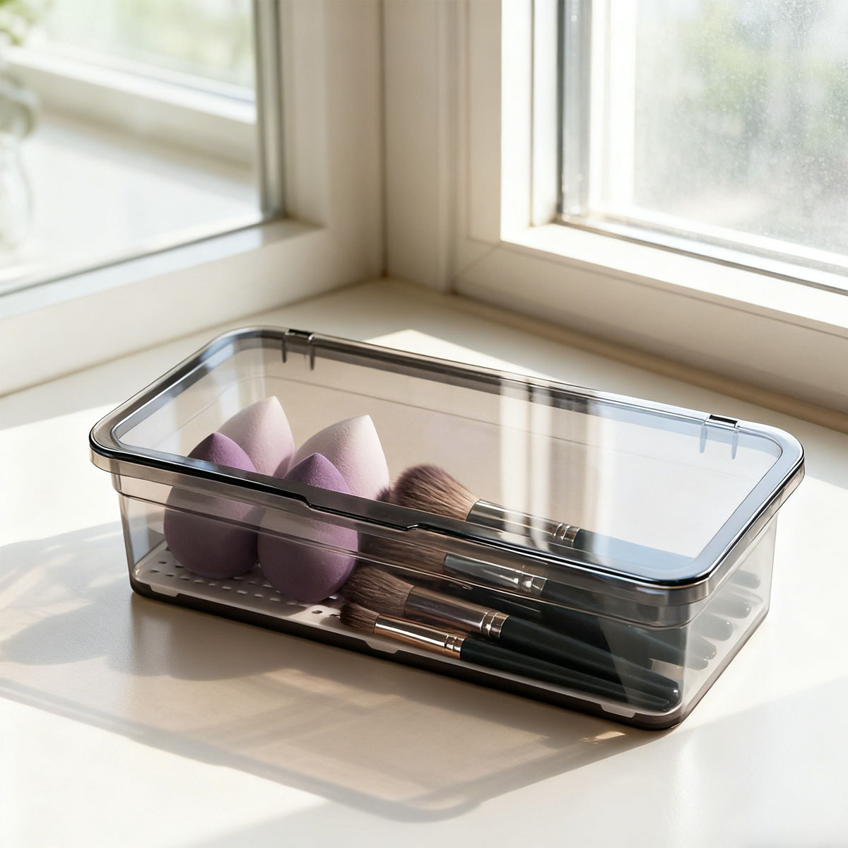 Women Accessories Organizer - 1pc-Makeup Brush Storage Box with Transparent