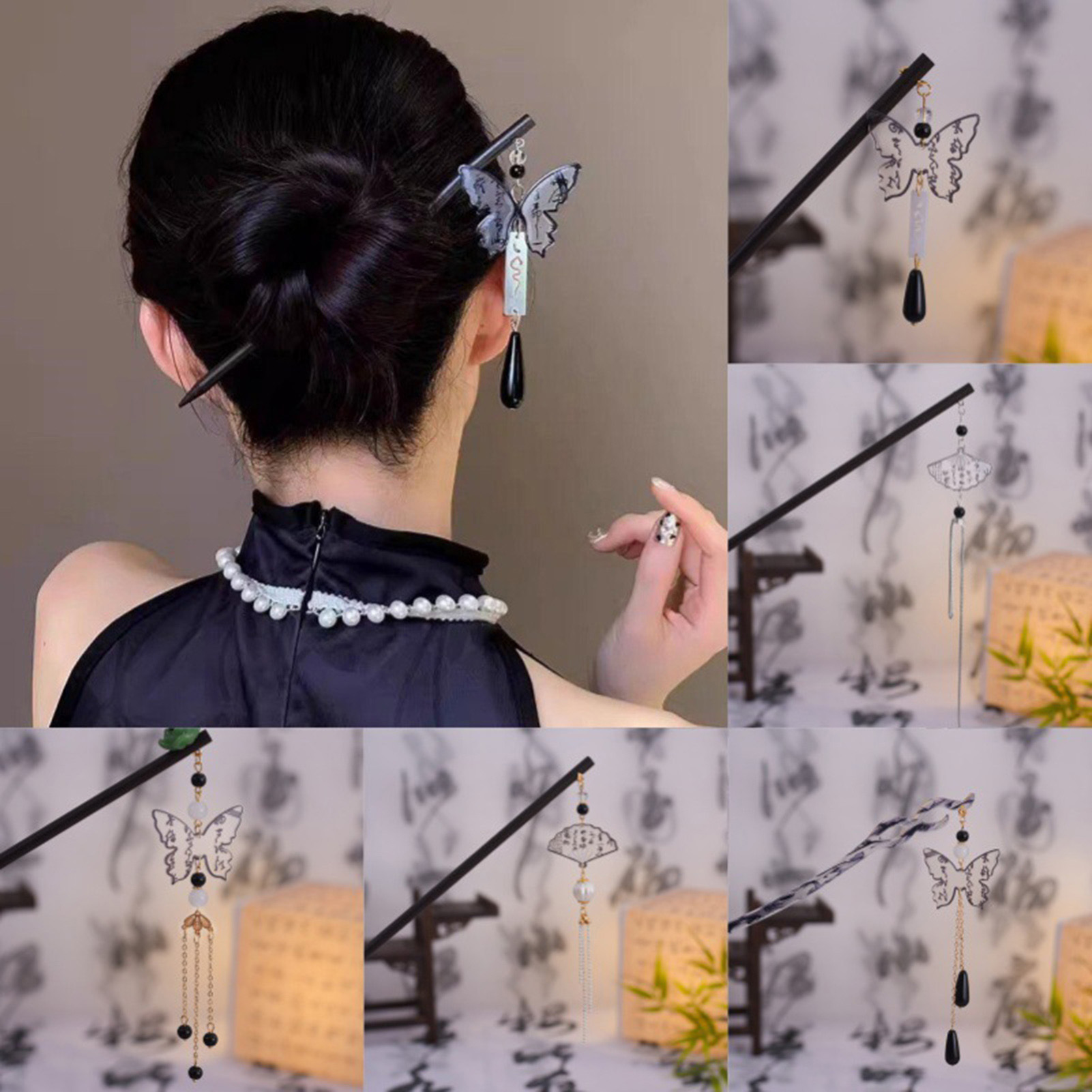 Women Accessories Shop - Vintage Wooden Hairpin For Women Chinese