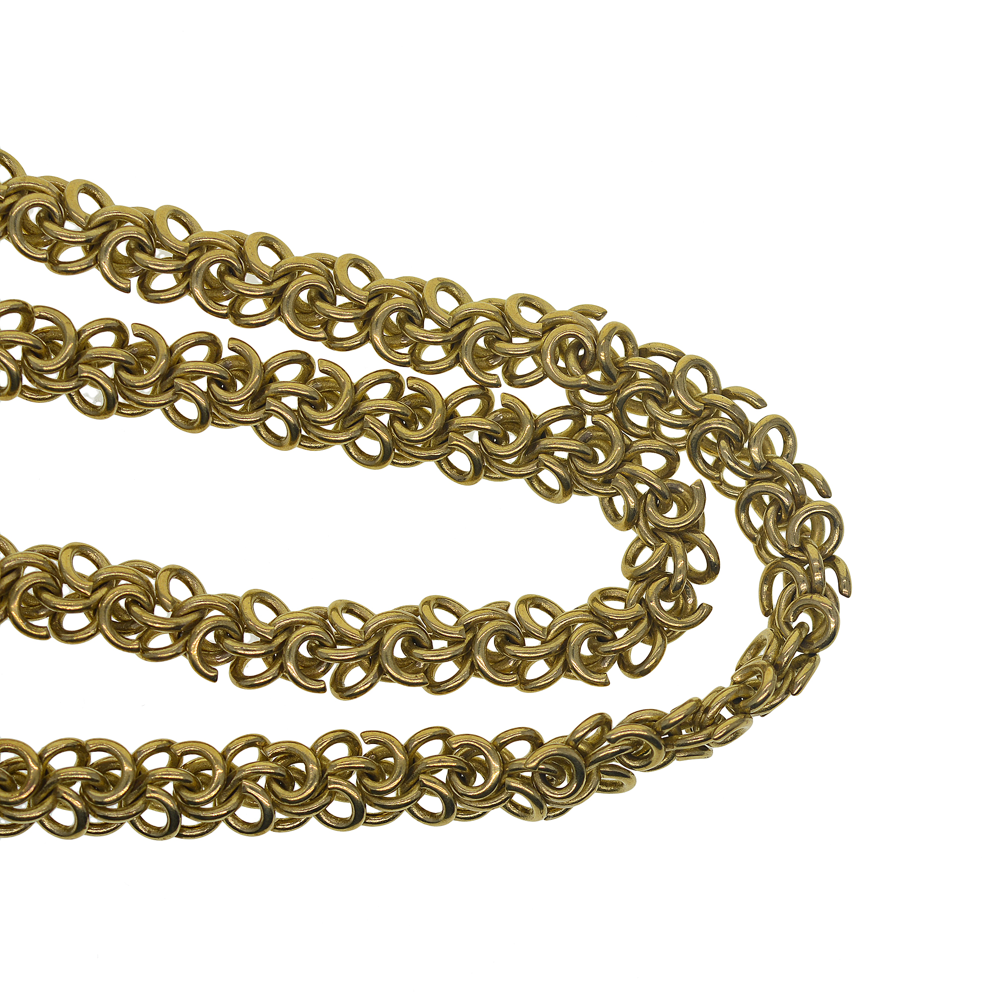 Wallet Chain Bag - 1 meter brass 9mm oval Byzantine