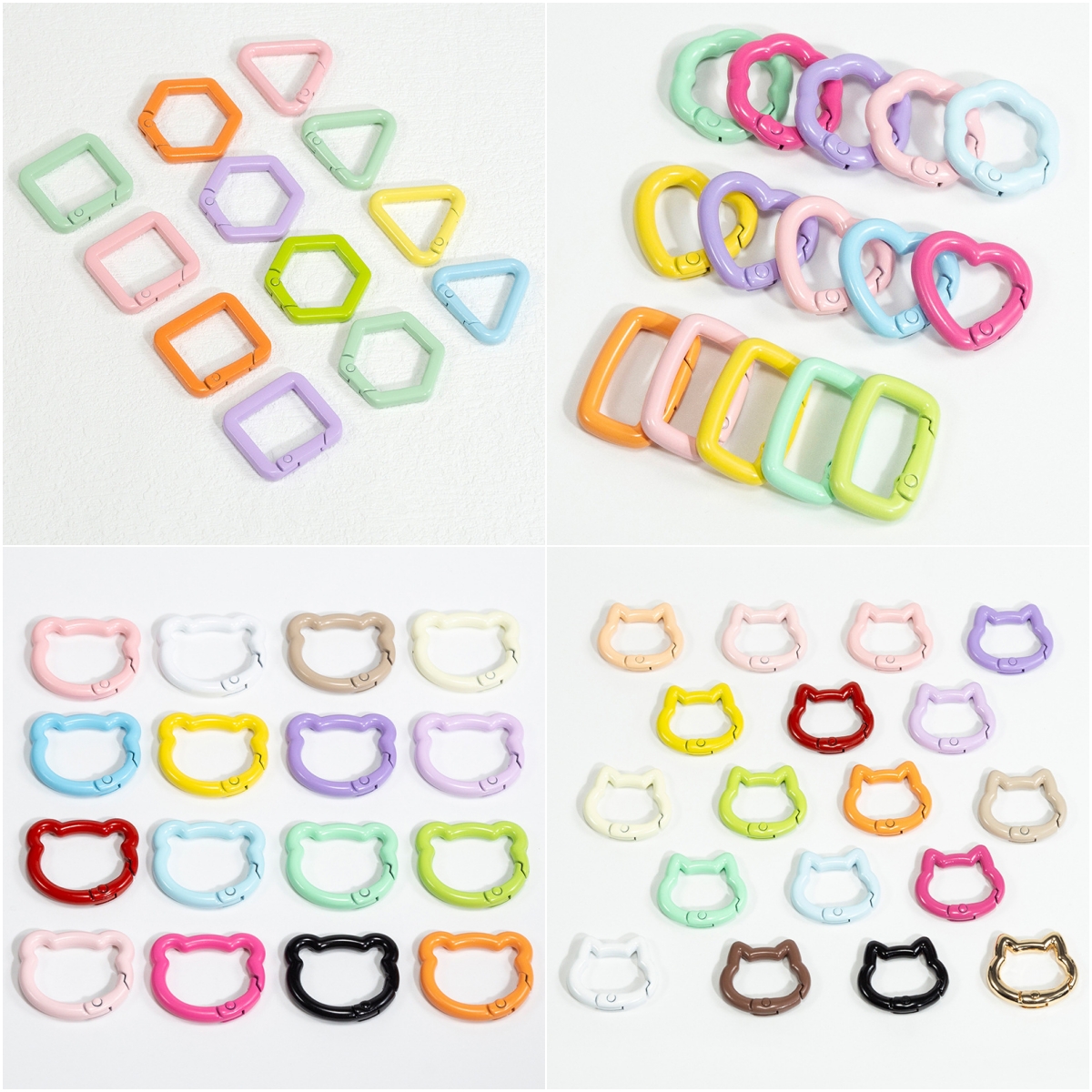 Wallet Chain Bag - 5pcs Cute Heart Cat Keychain Rings
