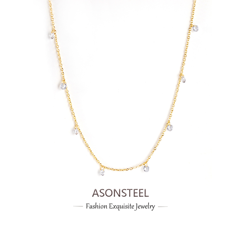 Charm Necklace Dainty - ASONSTEEL Luxury Stainless Steel Round Dainty