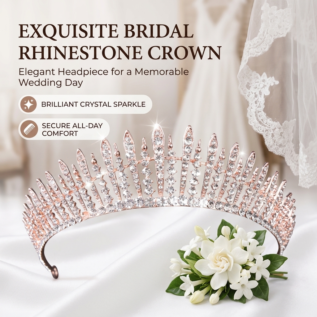 Women'S Wedding Accessories - Bridal Crystal-Crown Headband Rhinestone Alloy Hair