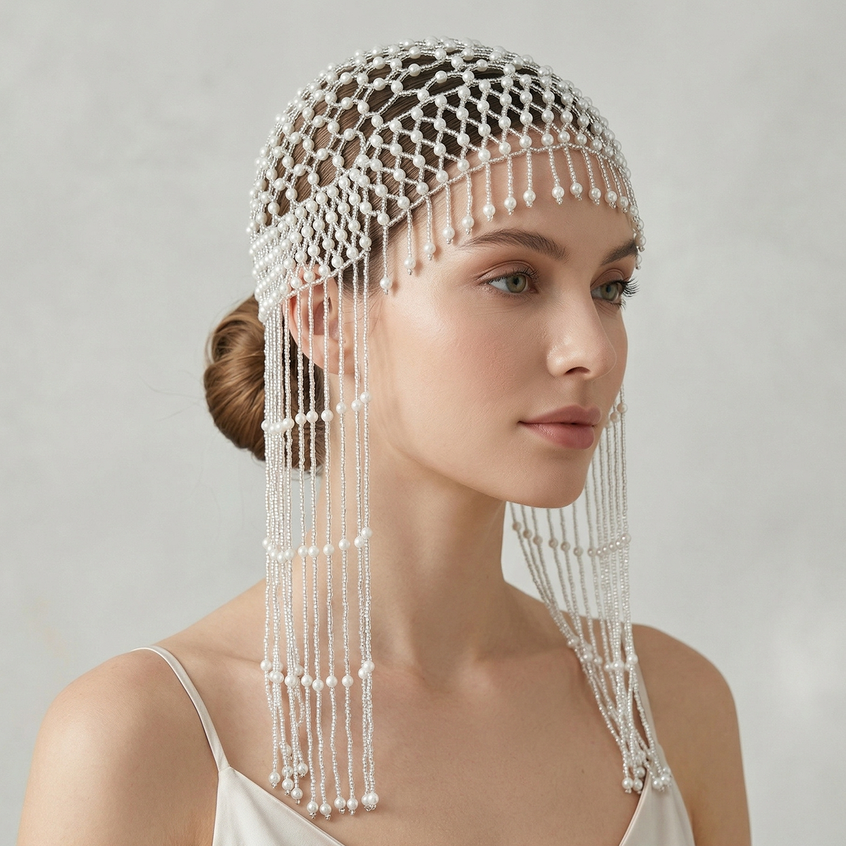 Luxury Pearls Beaded Headwrap  - Women'S Wedding Accessories ulasan dan harga