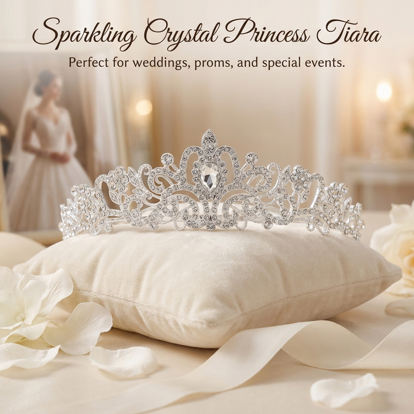 Elegant Bridal Crown Sparkly R - Women'S Wedding Accessories ulasan dan harga