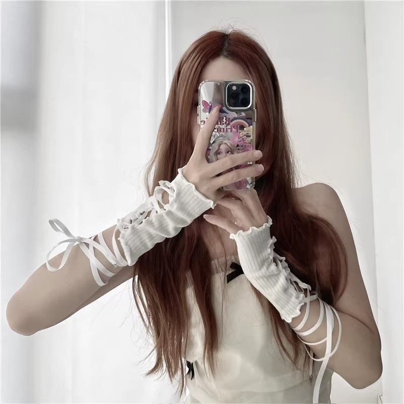 Women Lace‑Up Fingerless Arm S - Women'S Clothing And Accessories ulasan dan harga
