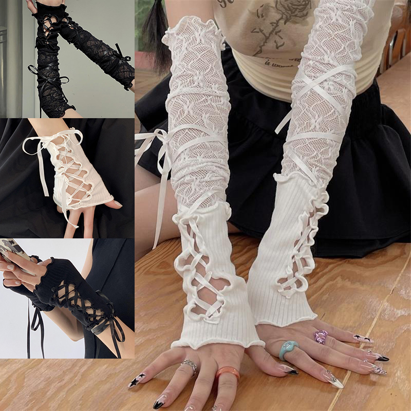 Women Lace‑Up Fingerless Arm S - Women'S Clothing And Accessories ulasan dan harga
