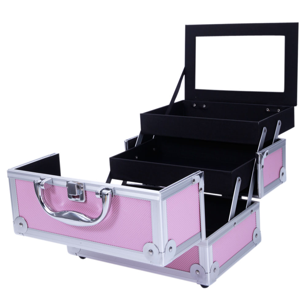 Pink Aluminum Alloy Makeup Cas - Women Accessories Organizer ulasan dan harga