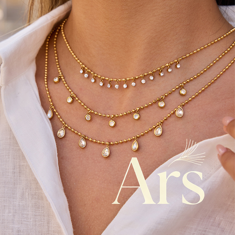 Ars Stainless Steel Beads Neck - Charm Necklace Dainty ulasan dan harga