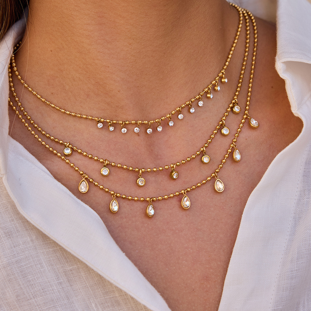Ars Stainless Steel Beads Neck - Charm Necklace Dainty ulasan dan harga