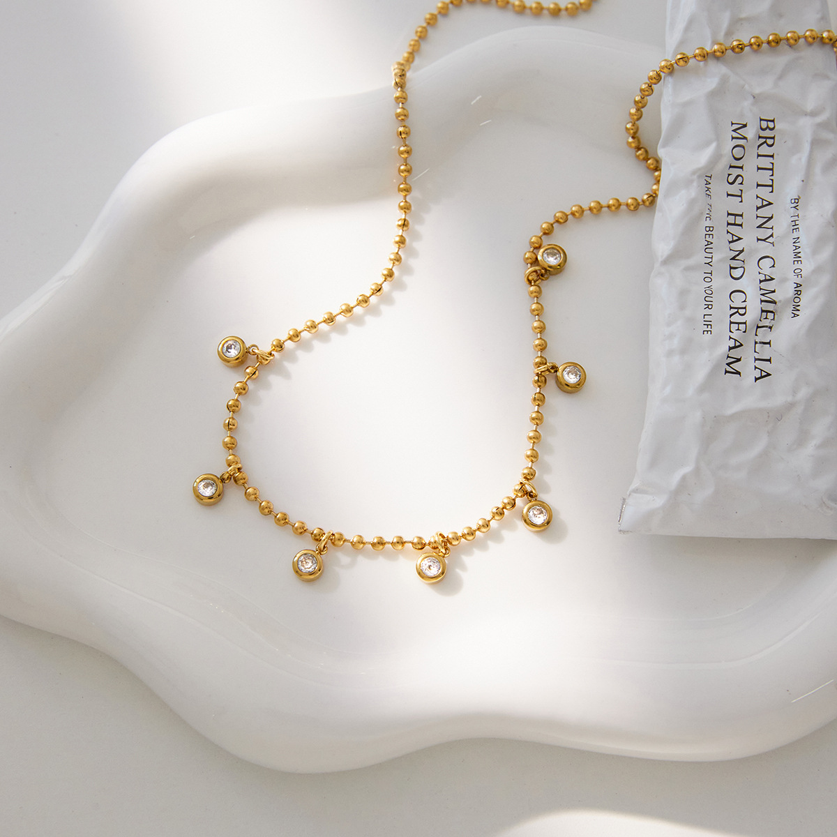 Ars Stainless Steel Beads Neck - Charm Necklace Dainty ulasan dan harga