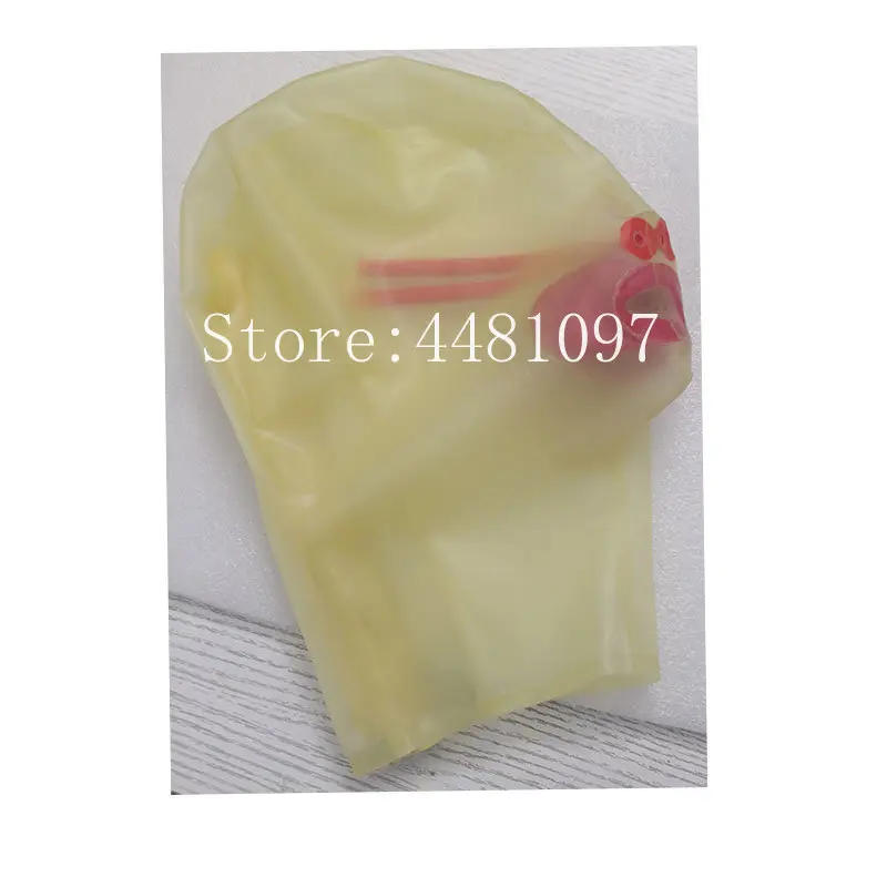 Pink Transparent Latex Hood wi - Women'S Red Accessories ulasan dan harga