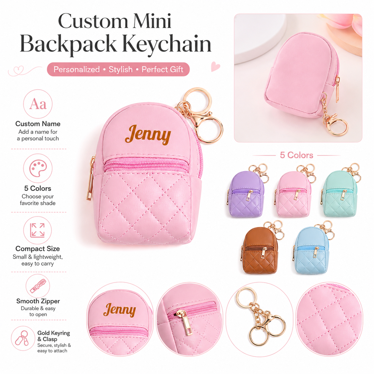 Custom Text Keychain Mini Coin - Wallet Chain Bag ulasan dan harga