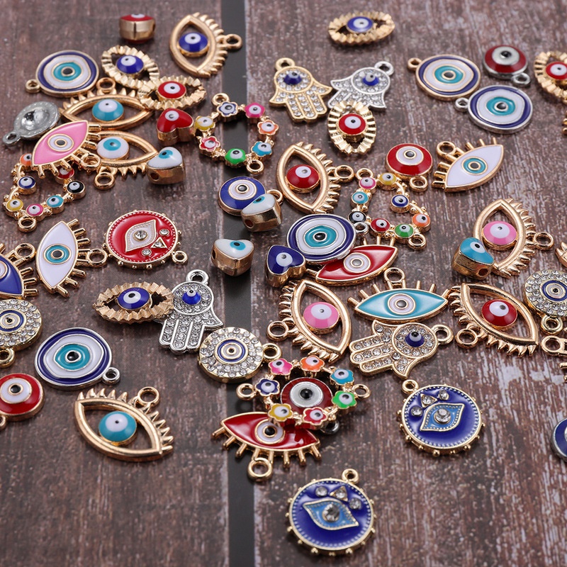 30pcs Mix Alloy Colored Enamel - Evil Eye Bracelet ulasan dan harga