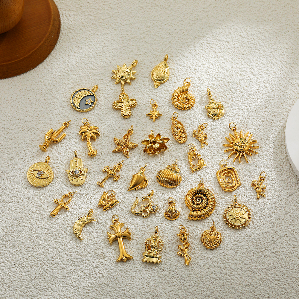 Dainty Sun Moon Star Cross Evi - Charm Necklace Dainty ulasan dan harga