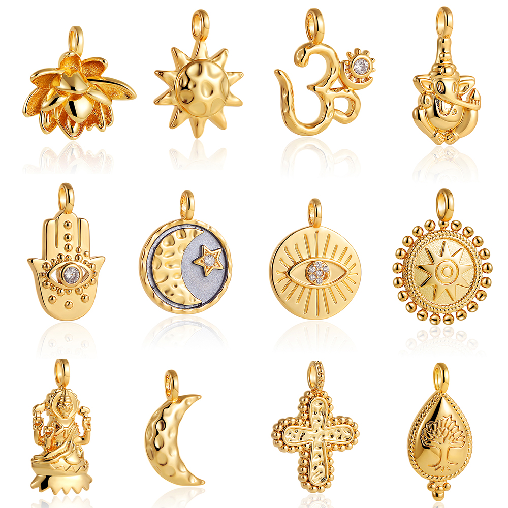 Dainty Sun Moon Star Cross Evi - Charm Necklace Dainty ulasan dan harga