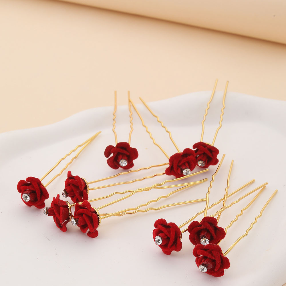 10Pcs Rose Hair Accessories We - Women'S Red Accessories ulasan dan harga