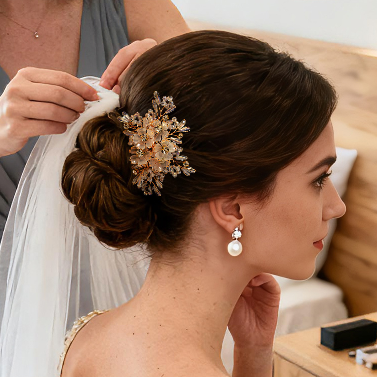 Hair Comb Crystal Flower Beade - Women'S Wedding Accessories ulasan dan harga