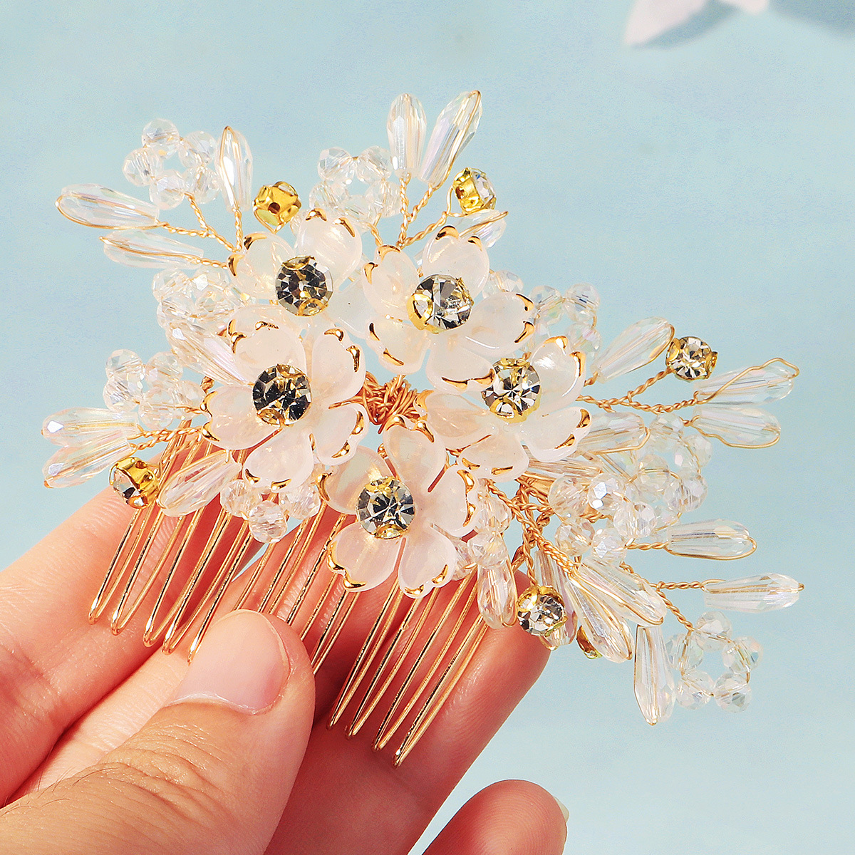 Hair Comb Crystal Flower Beade - Women'S Wedding Accessories ulasan dan harga