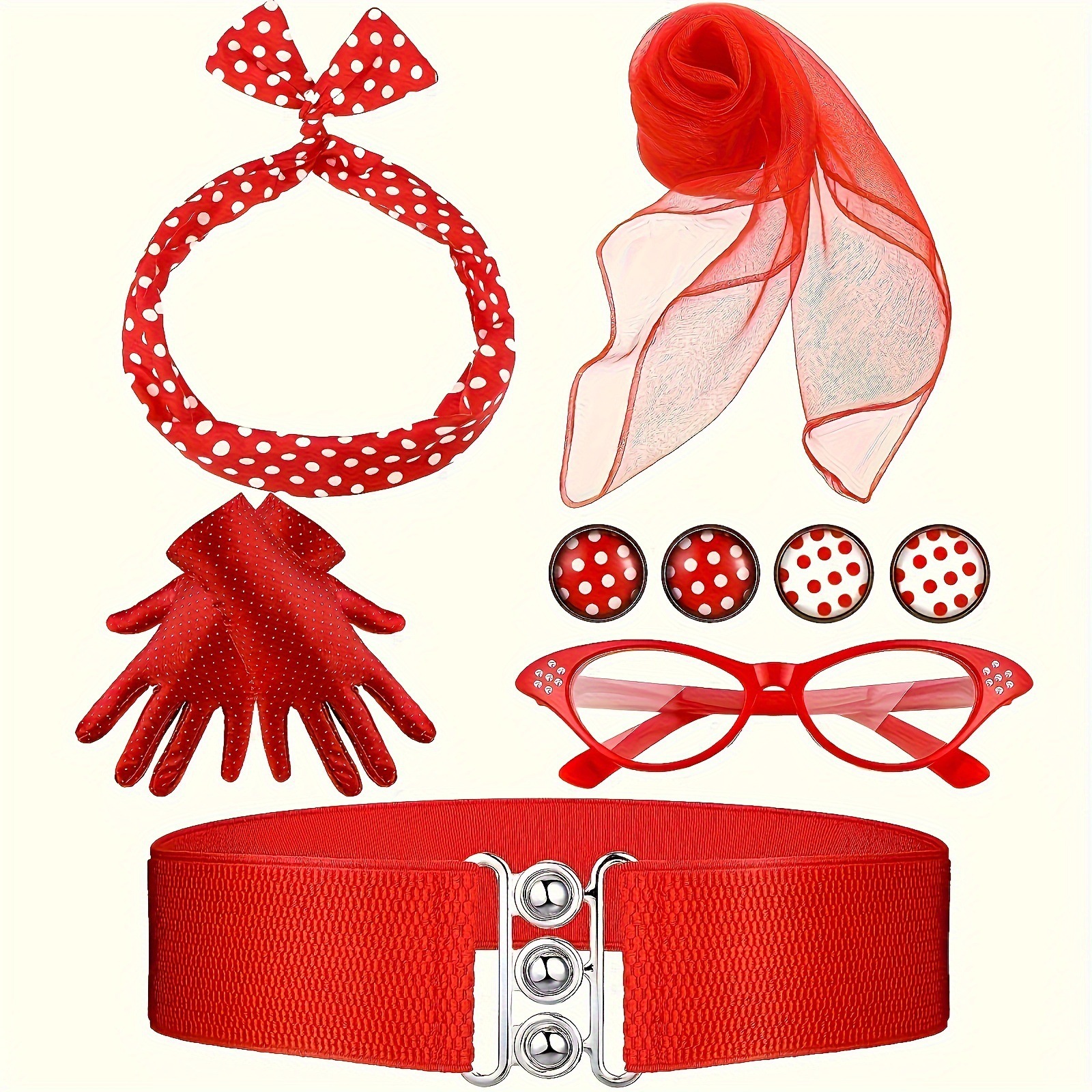 50s 80s Disco Party Costume Ac - Women'S Accessories In The 1950S ulasan dan harga