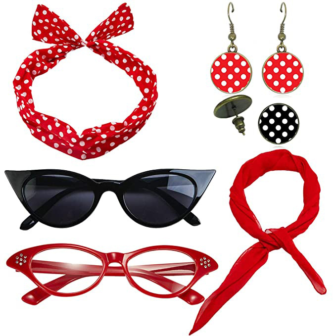 50s 80s Disco Party Costume Ac - Women'S Accessories In The 1950S ulasan dan harga