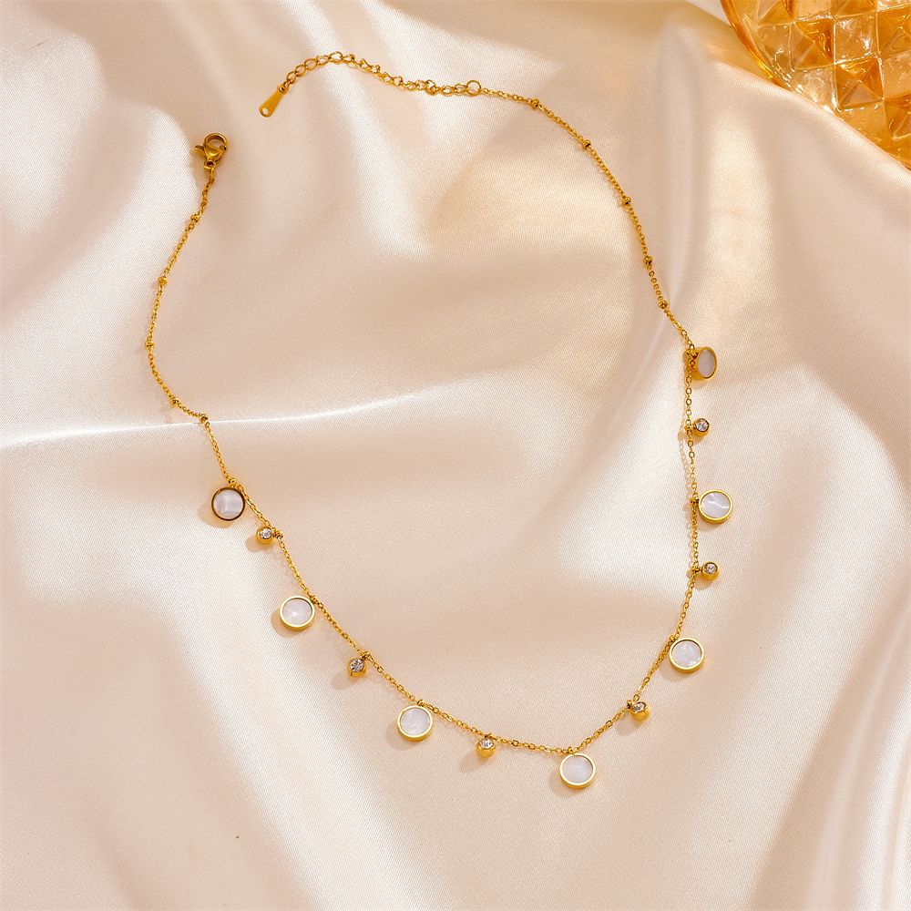 Dainty 18K Gold Plated Stainle - Charm Necklace Dainty ulasan dan harga
