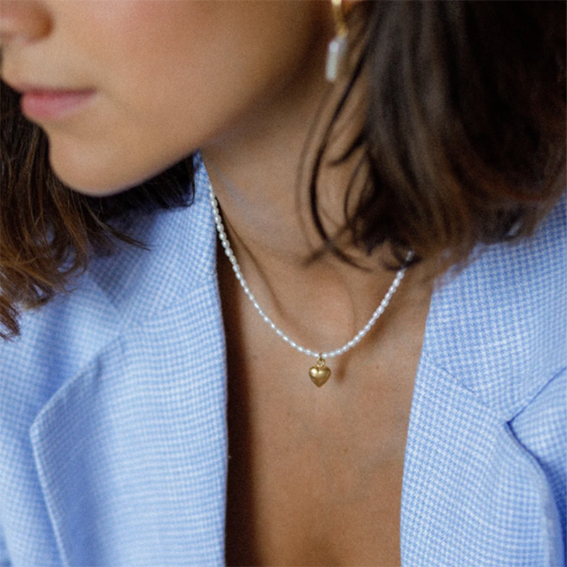14K Gold Filled Natural Pearl  - Charm Necklace Dainty ulasan dan harga