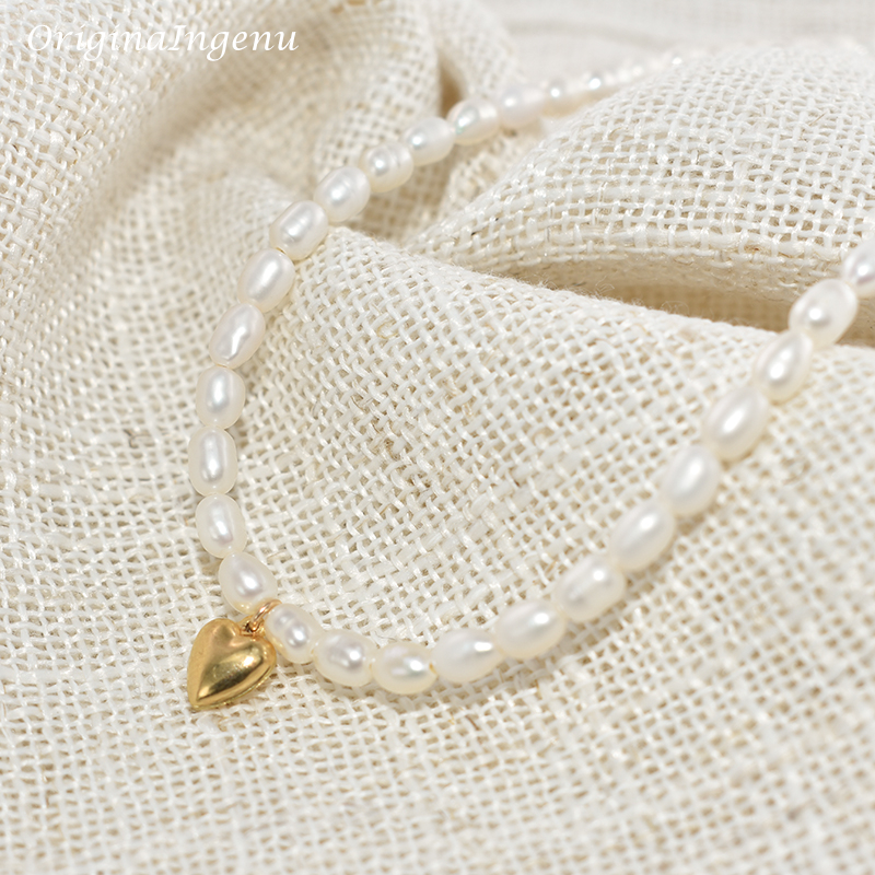 14K Gold Filled Natural Pearl  - Charm Necklace Dainty ulasan dan harga