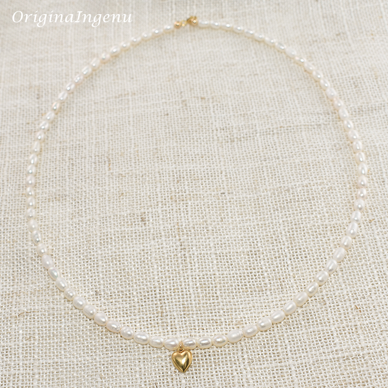 14K Gold Filled Natural Pearl  - Charm Necklace Dainty ulasan dan harga