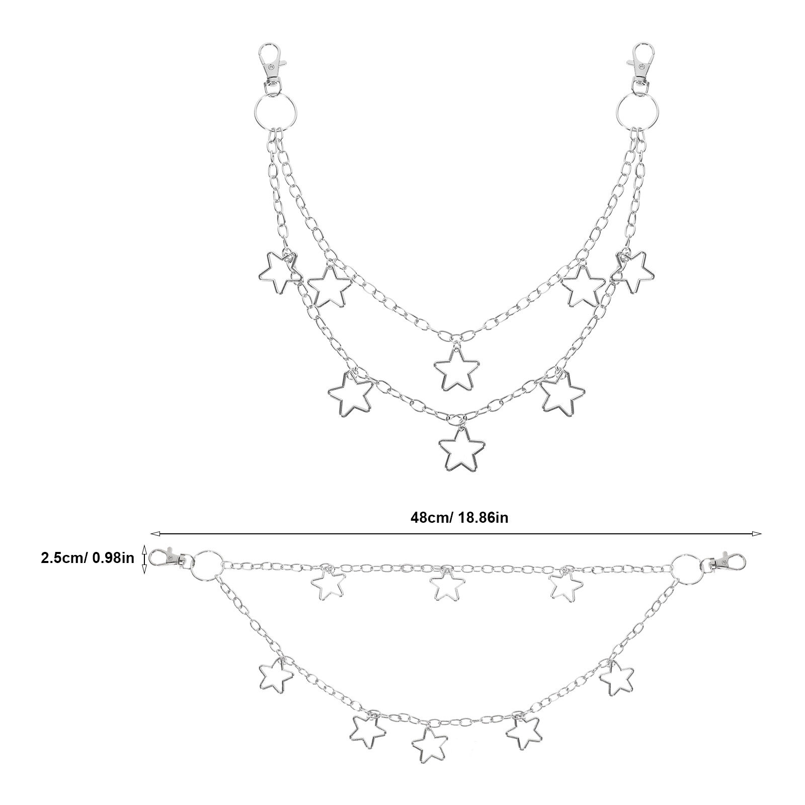 Star Pendant Double Layer Pant - Wallet Chain Bag ulasan dan harga