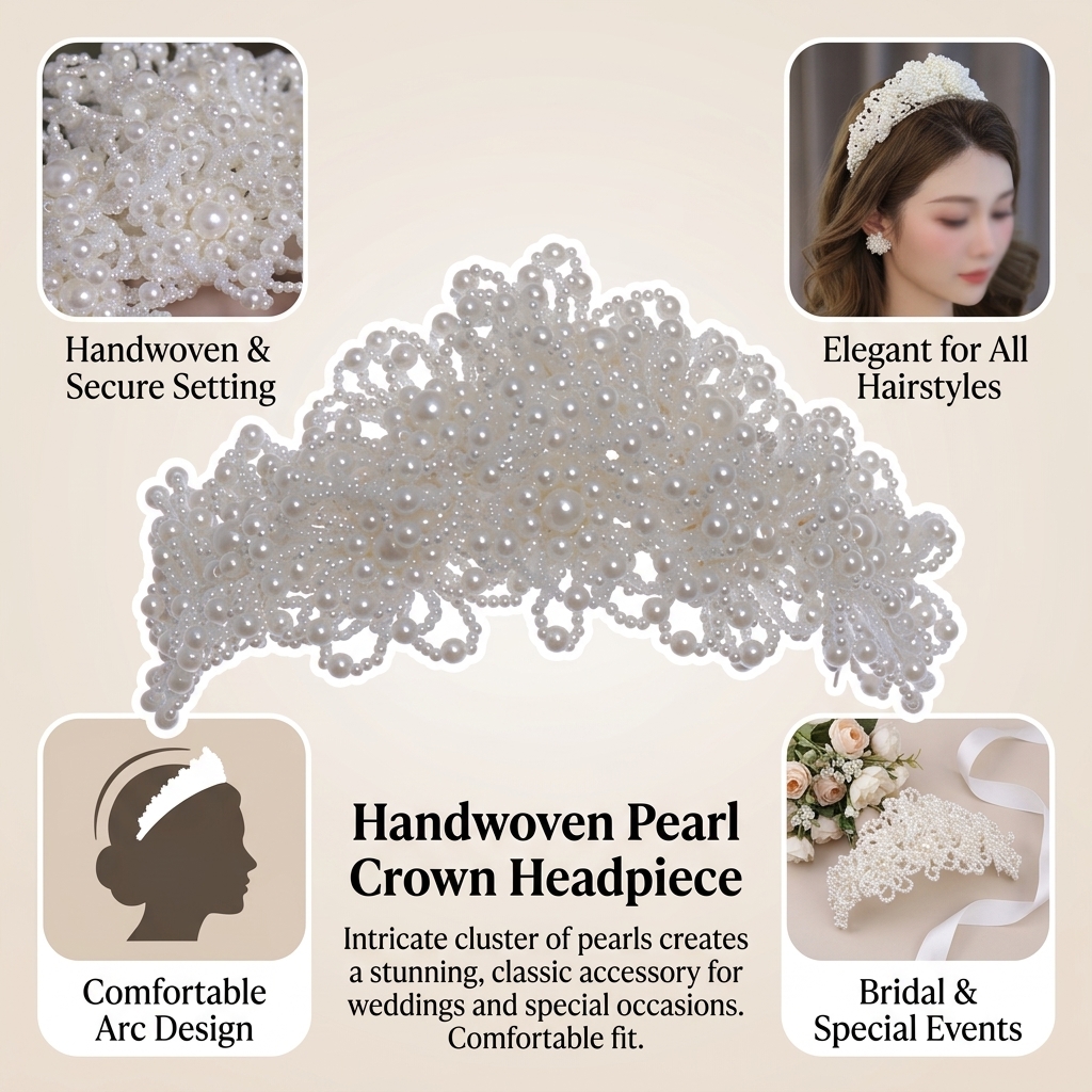 Pearl Crown Headpiece For Wedd - Women'S Wedding Accessories ulasan dan harga