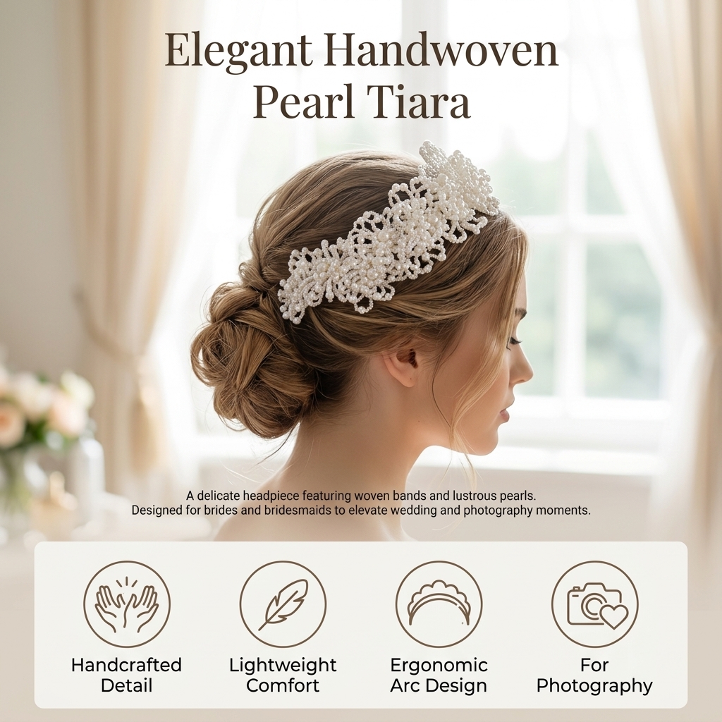Pearl Crown Headpiece For Wedd - Women'S Wedding Accessories ulasan dan harga