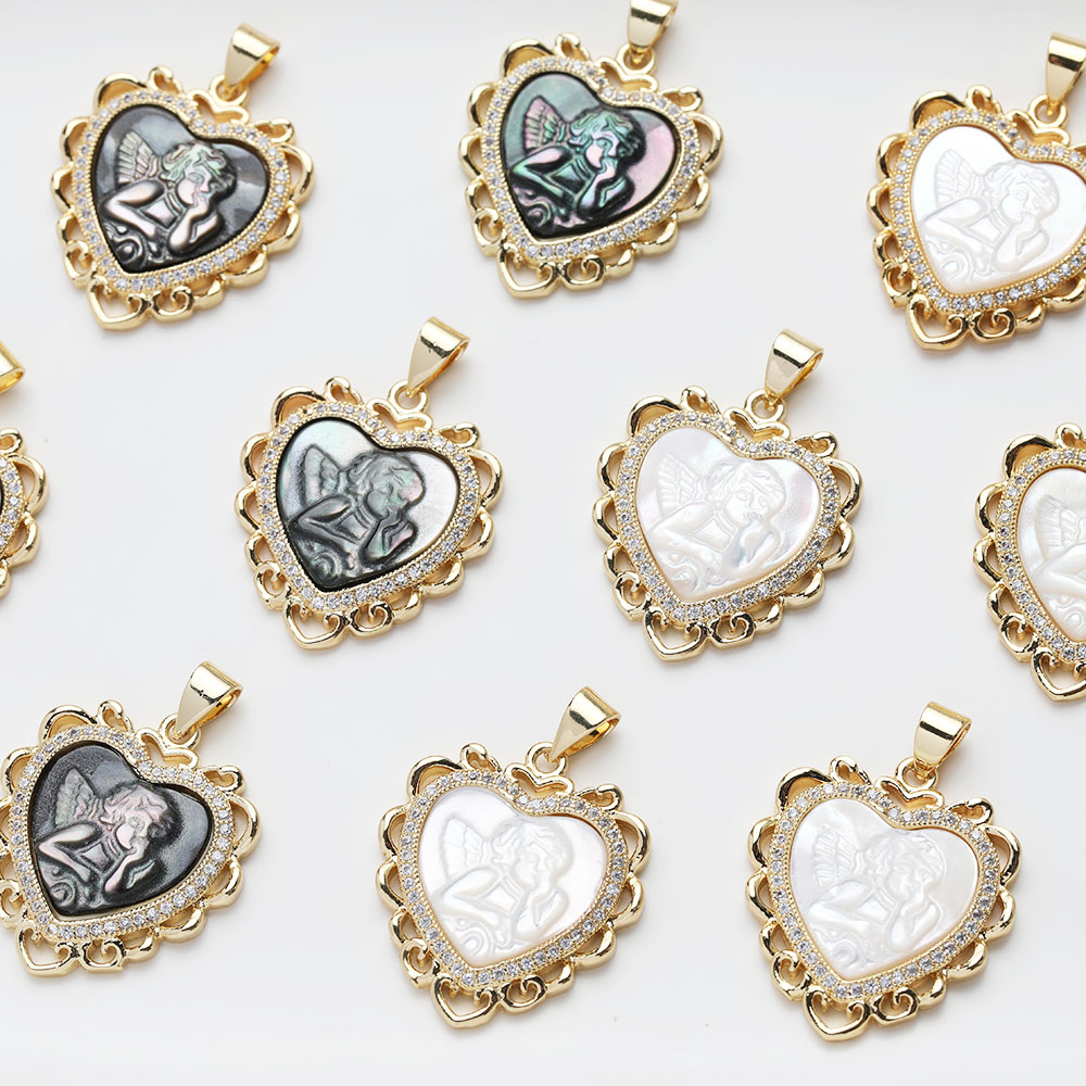 1PCS Dainty Heart Shell Angel  - Charm Necklace Dainty ulasan dan harga