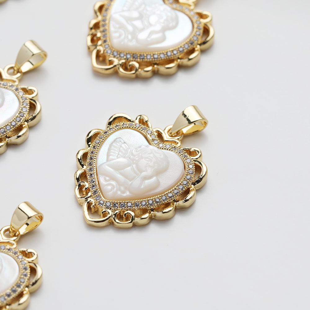 1PCS Dainty Heart Shell Angel  - Charm Necklace Dainty ulasan dan harga