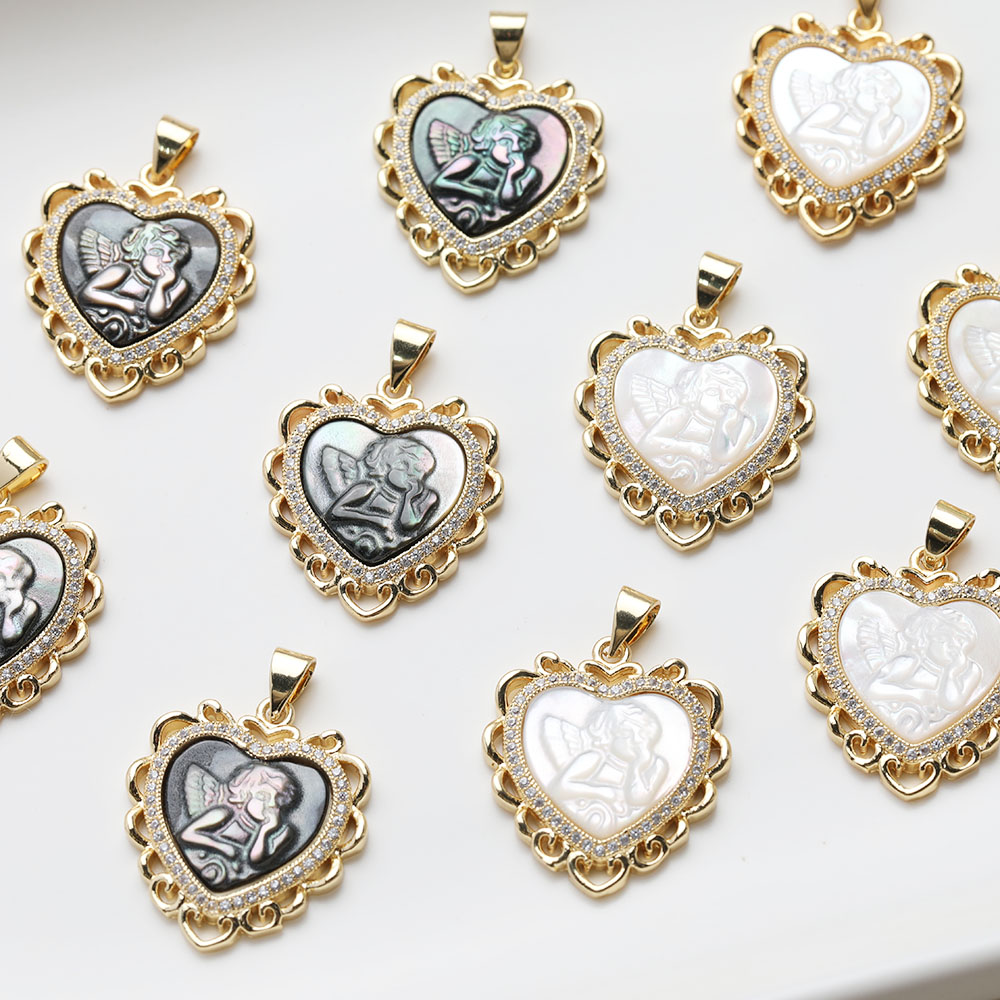 1PCS Dainty Heart Shell Angel  - Charm Necklace Dainty ulasan dan harga