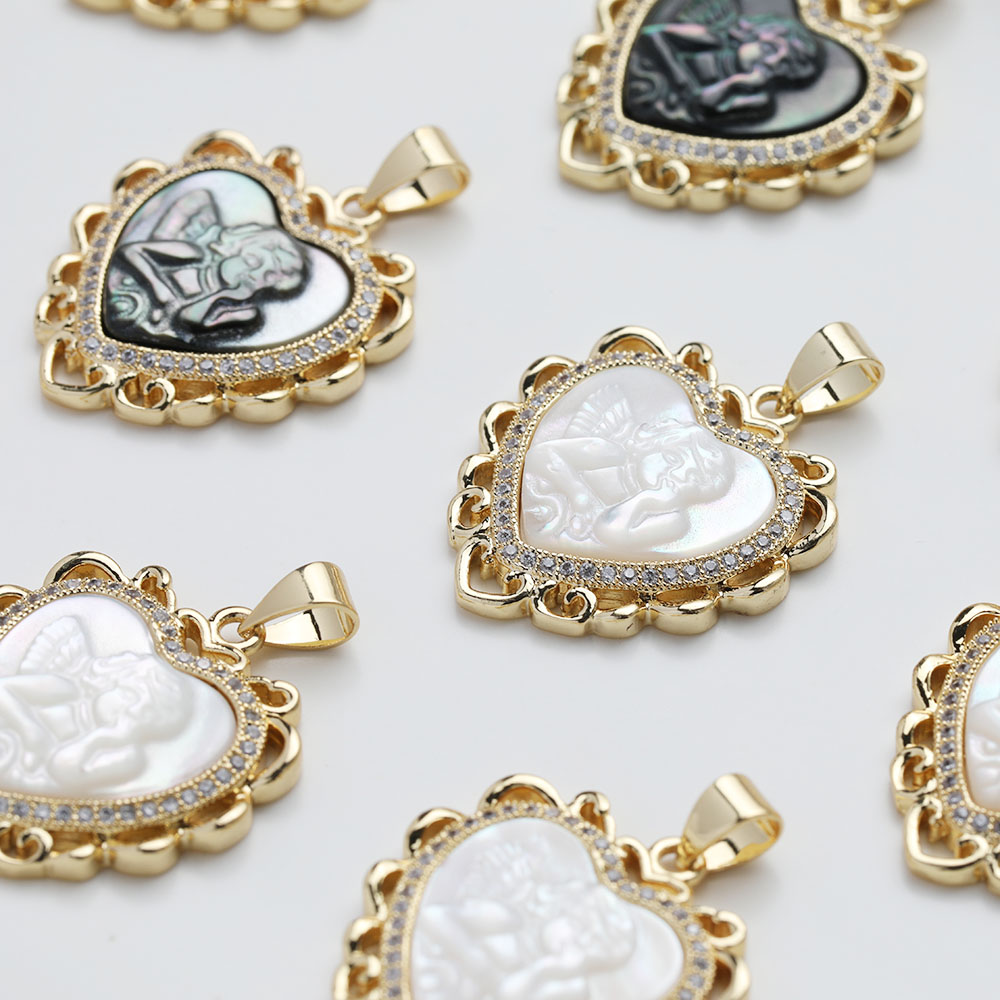 1PCS Dainty Heart Shell Angel  - Charm Necklace Dainty ulasan dan harga