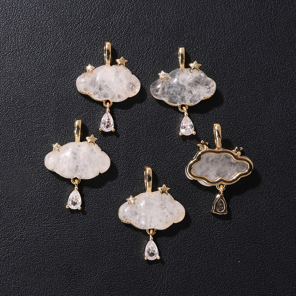 1PC Natural Stone Quartz Penda - Charm Necklace Dainty ulasan dan harga