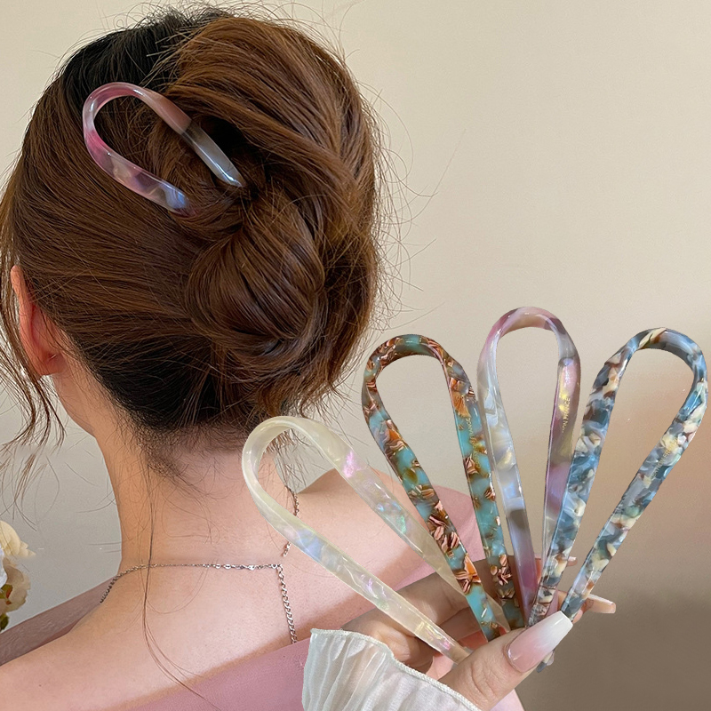 U-Shaped Hair Sticks Acetate A - Women Accessories Shop ulasan dan harga