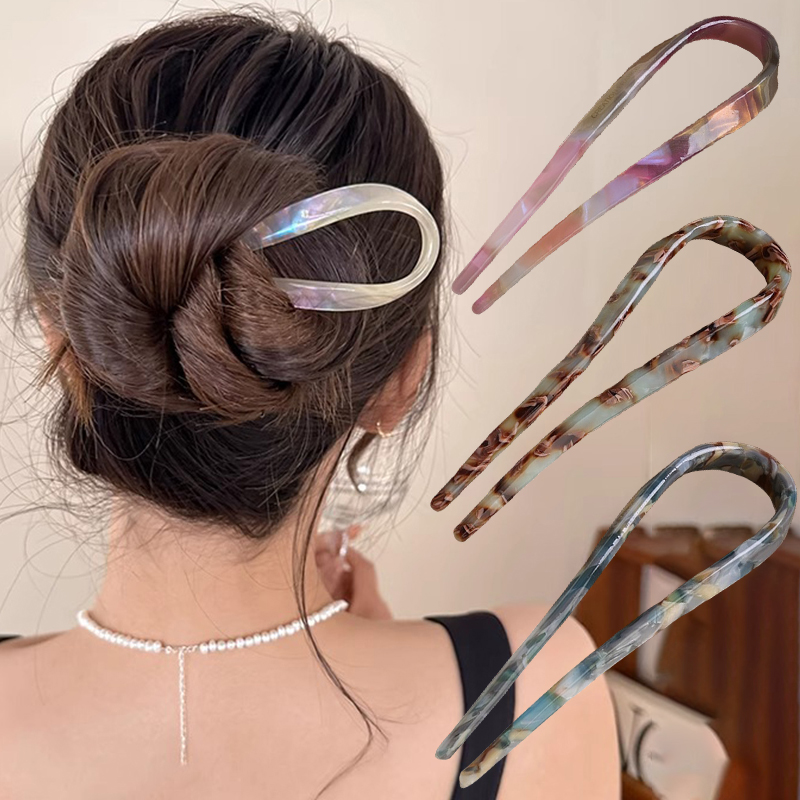 U-Shaped Hair Sticks Acetate A - Women Accessories Shop ulasan dan harga