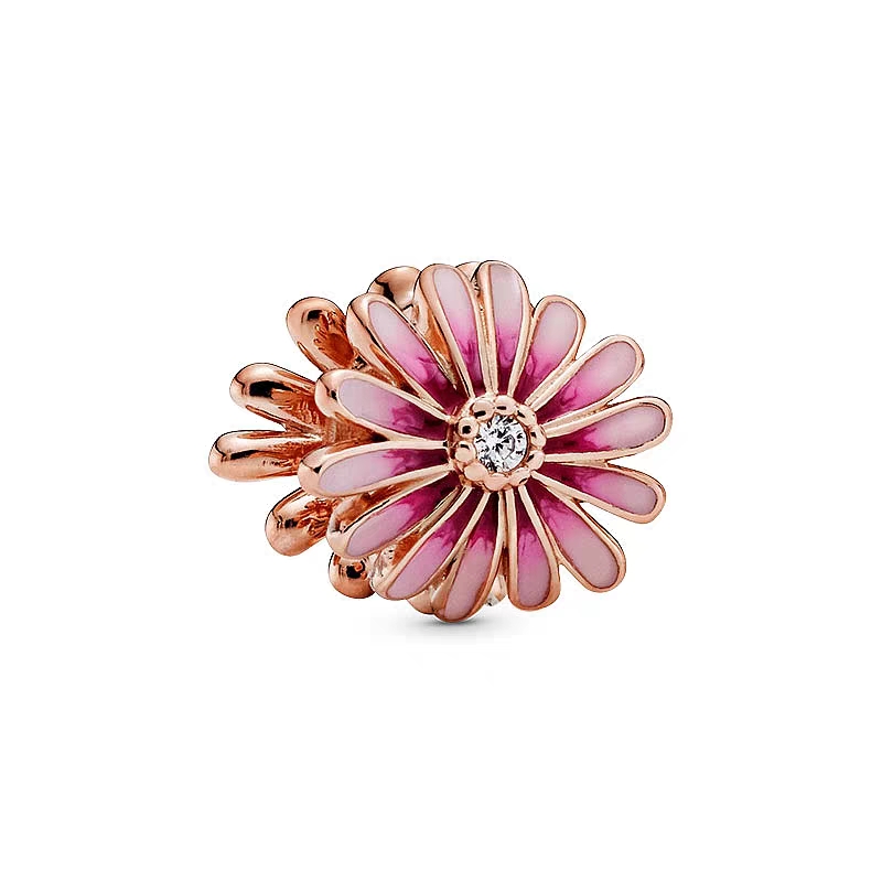 New rose gold pink daisy charm - Women Accessories Pandora ulasan dan harga