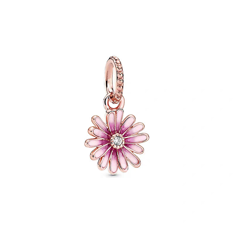 New rose gold pink daisy charm - Women Accessories Pandora ulasan dan harga