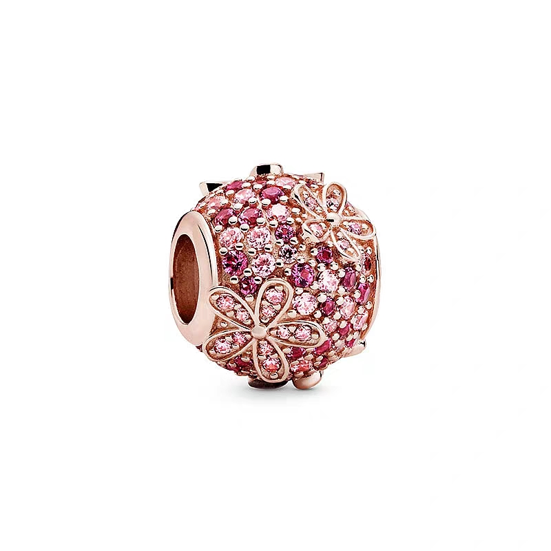 New rose gold pink daisy charm - Women Accessories Pandora ulasan dan harga