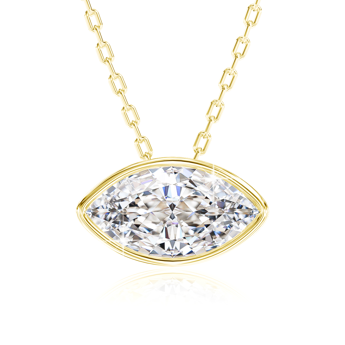 Real 14K Gold Filled Marquise  - Charm Necklace Dainty ulasan dan harga