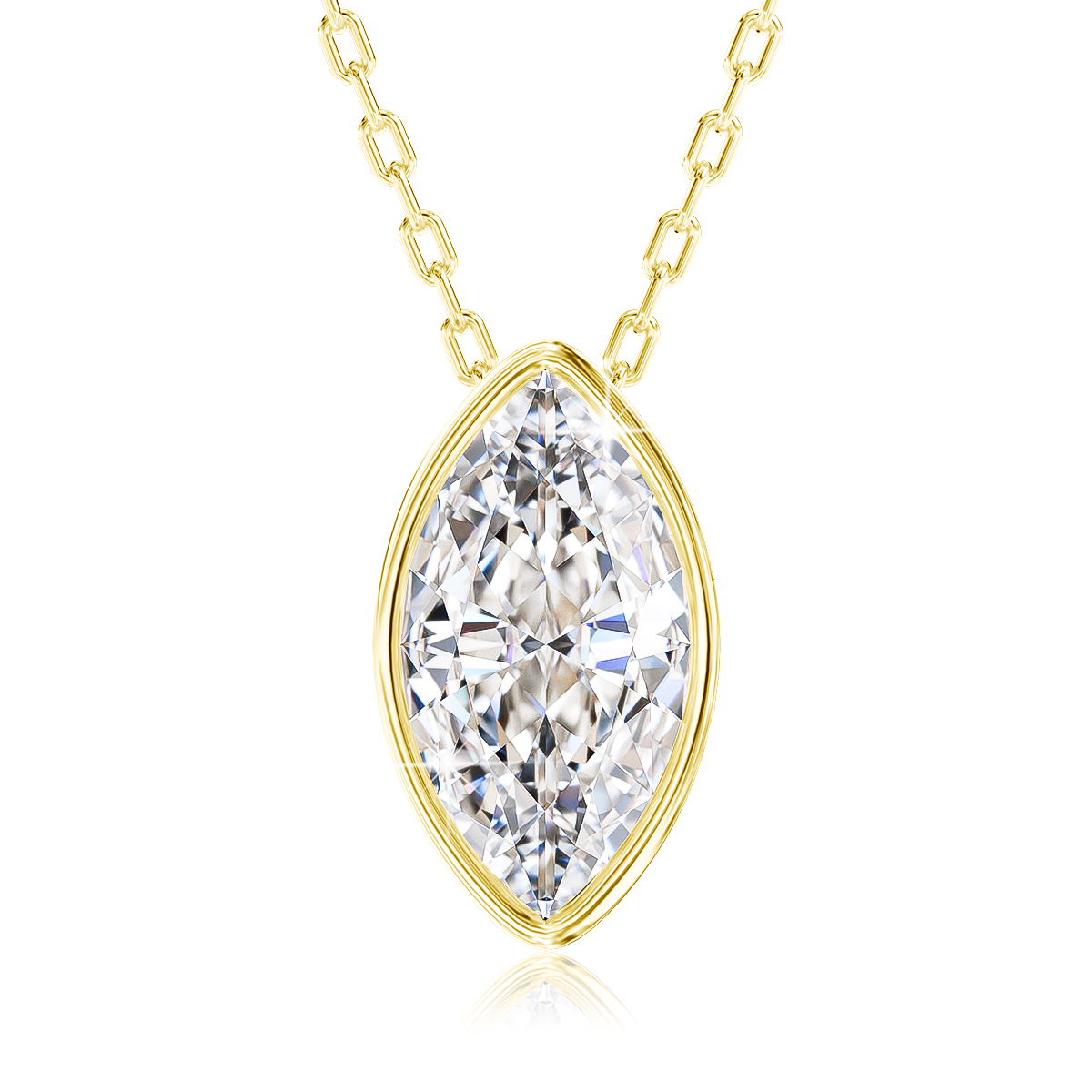 Real 14K Gold Filled Marquise  - Charm Necklace Dainty ulasan dan harga