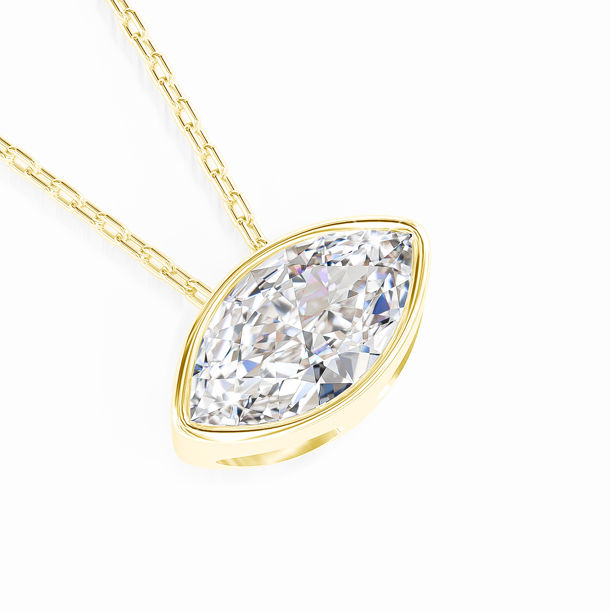 Real 14K Gold Filled Marquise  - Charm Necklace Dainty ulasan dan harga