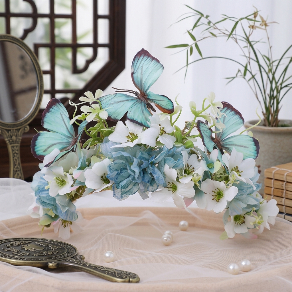 Elegant Flower Crown Butterfly - Women'S Wedding Accessories ulasan dan harga