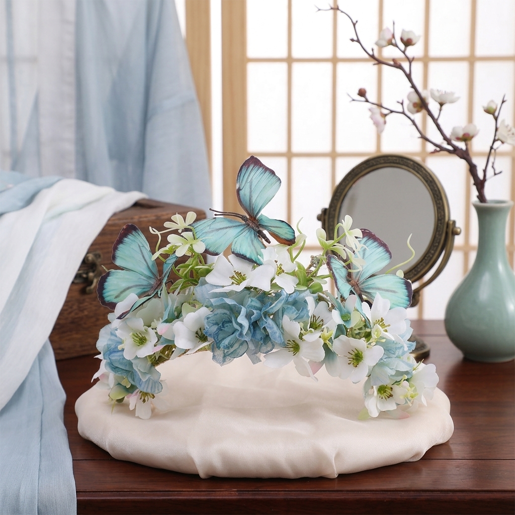 Elegant Flower Crown Butterfly - Women'S Wedding Accessories ulasan dan harga