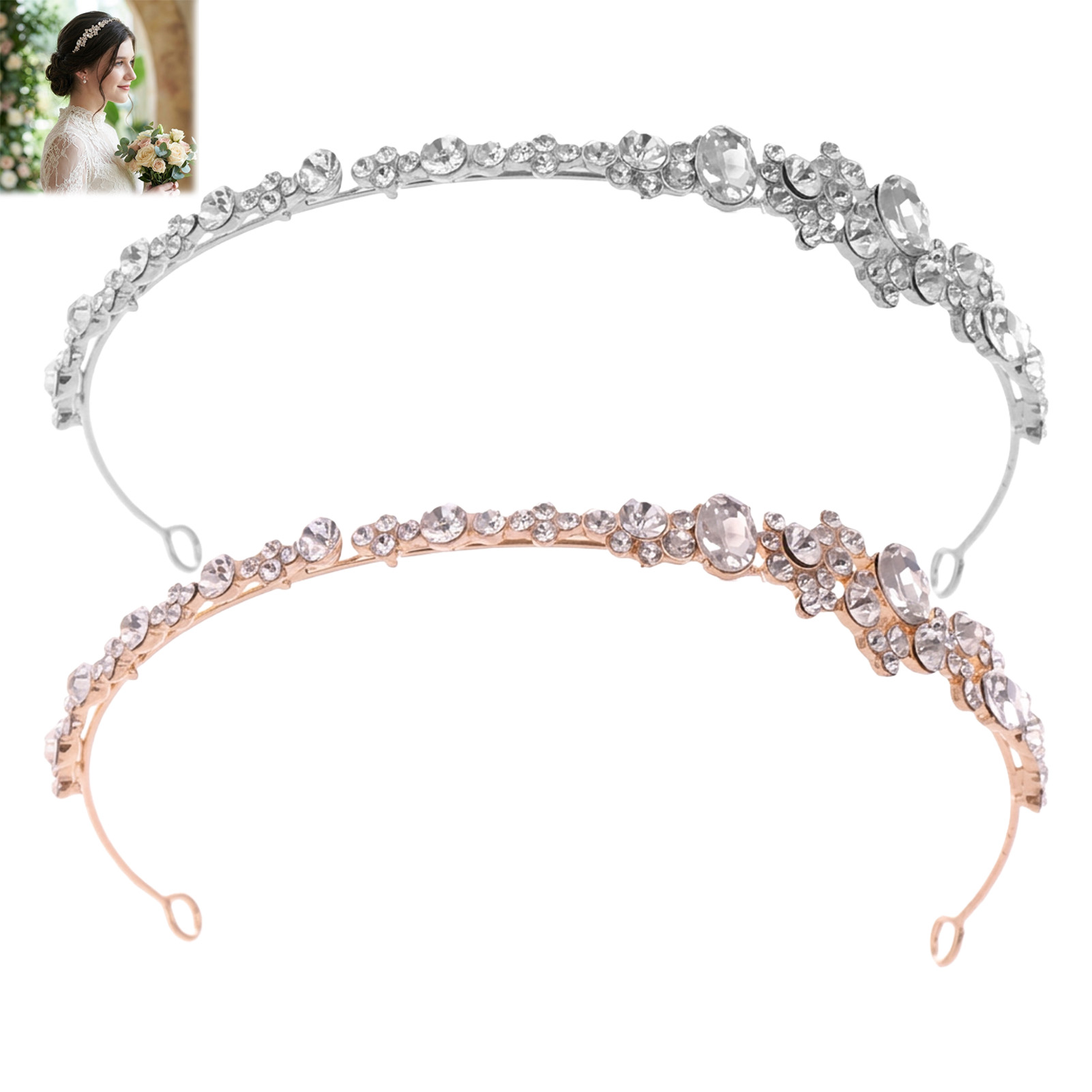 Alloy Rhinestone Crown Headban - Women'S Wedding Accessories ulasan dan harga