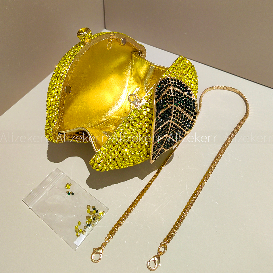 Alizekerr Lemon Shaped Diamond - Wallet Chain Bag ulasan dan harga